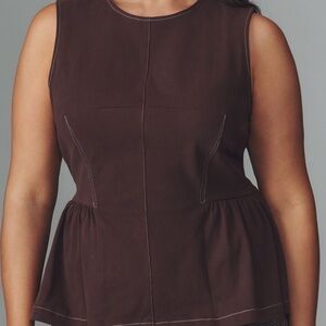 Anthropologie Maeve crew-neck peplum tank top